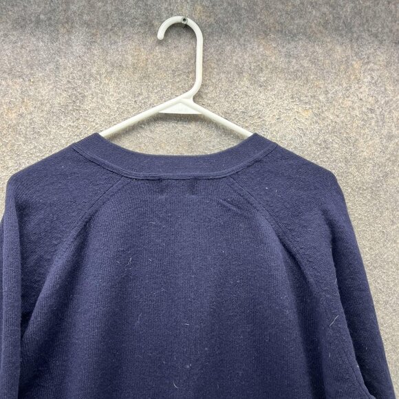 LL Bean Sweater Mens XL Navy Lambswool Cardigan V Neck Button Pockets Warm Knit - Picture 7 of 10